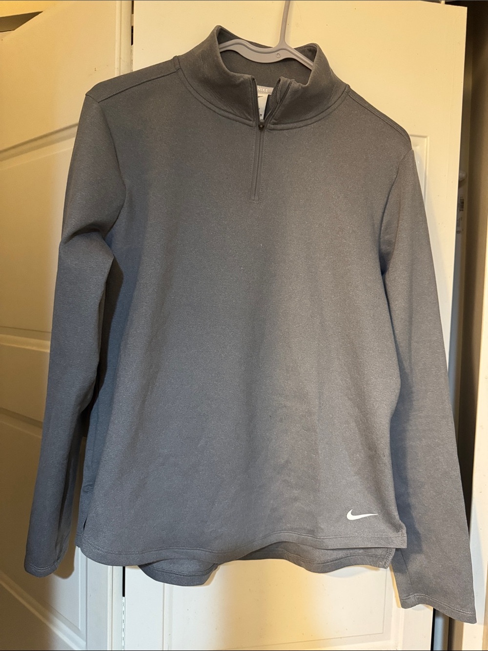 Nike Light Gray Half-Zip Pullover Sweater